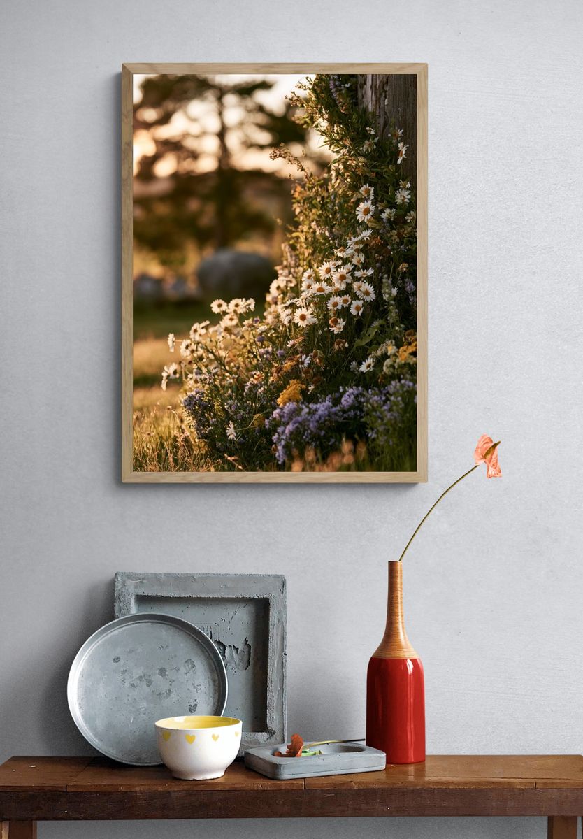 Wildflower Meadow at Sunset Poster. — room view 3