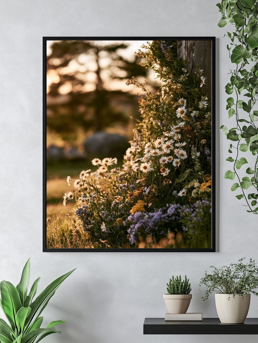 Wildflower Meadow at Sunset Poster. — room view 4