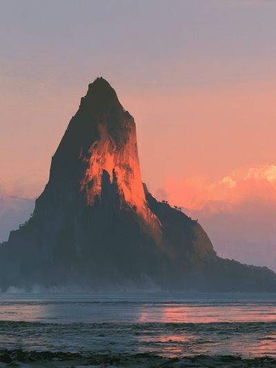 Sunset Sea Stack Landscape Print.
