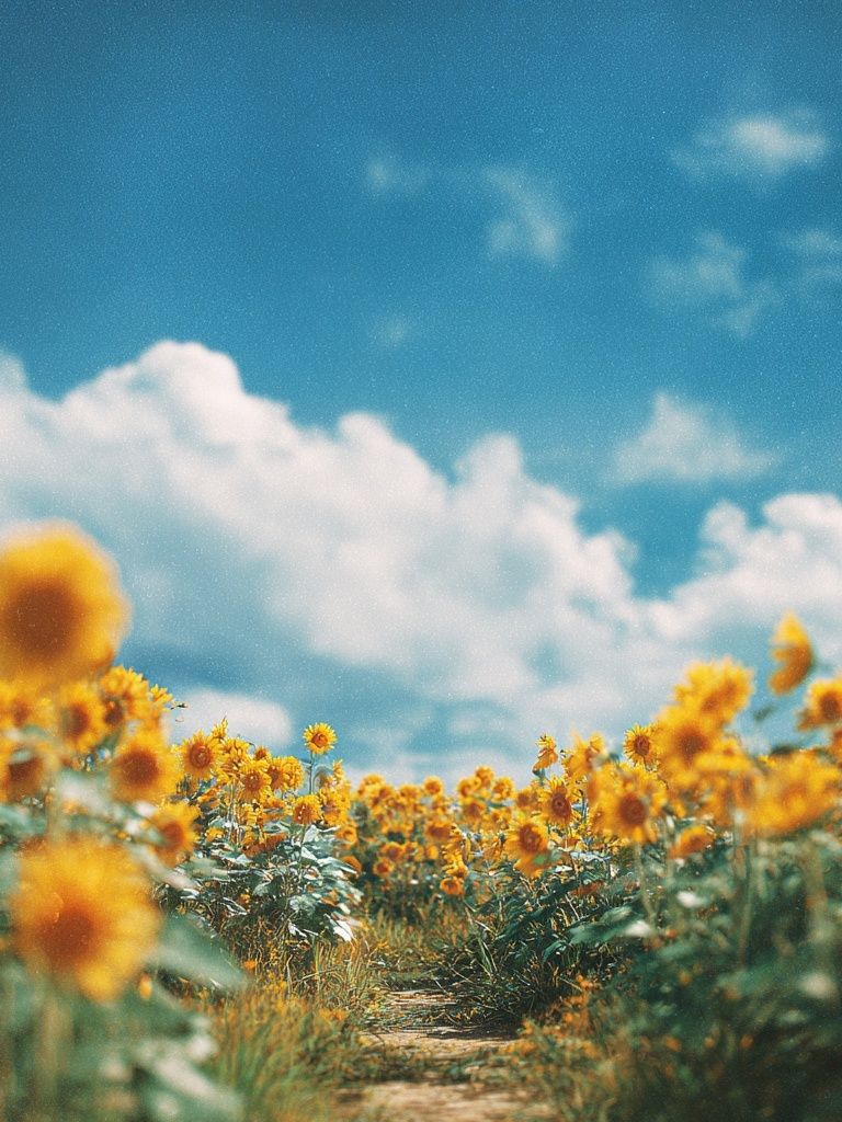 Sunflower Field Sky Photography Poster. poster — nature art