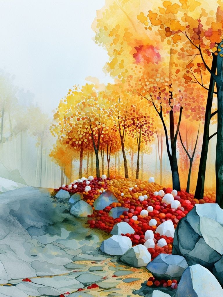 Autumn Forest Watercolor Poster. poster — nature art
