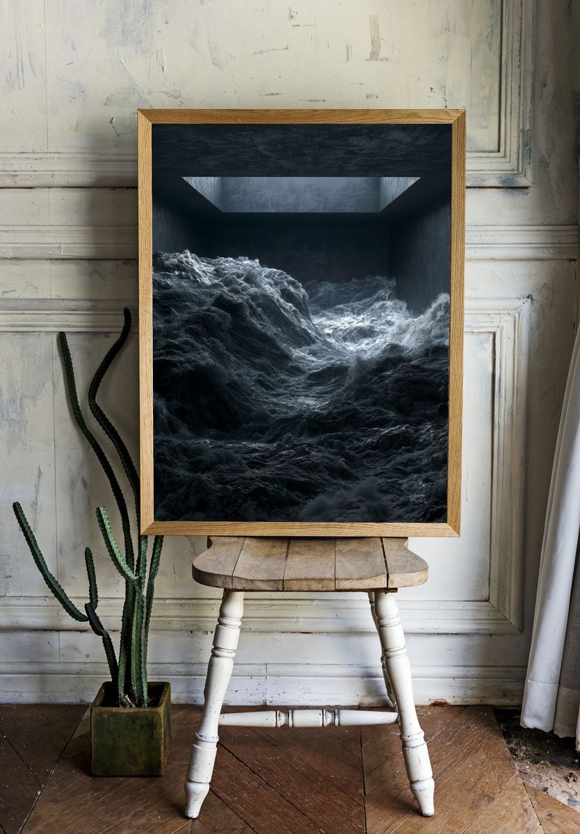 Stormy Ocean Chamber Poster. room preview