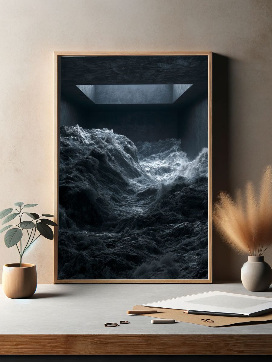 Stormy Ocean Chamber Poster. — room view 2