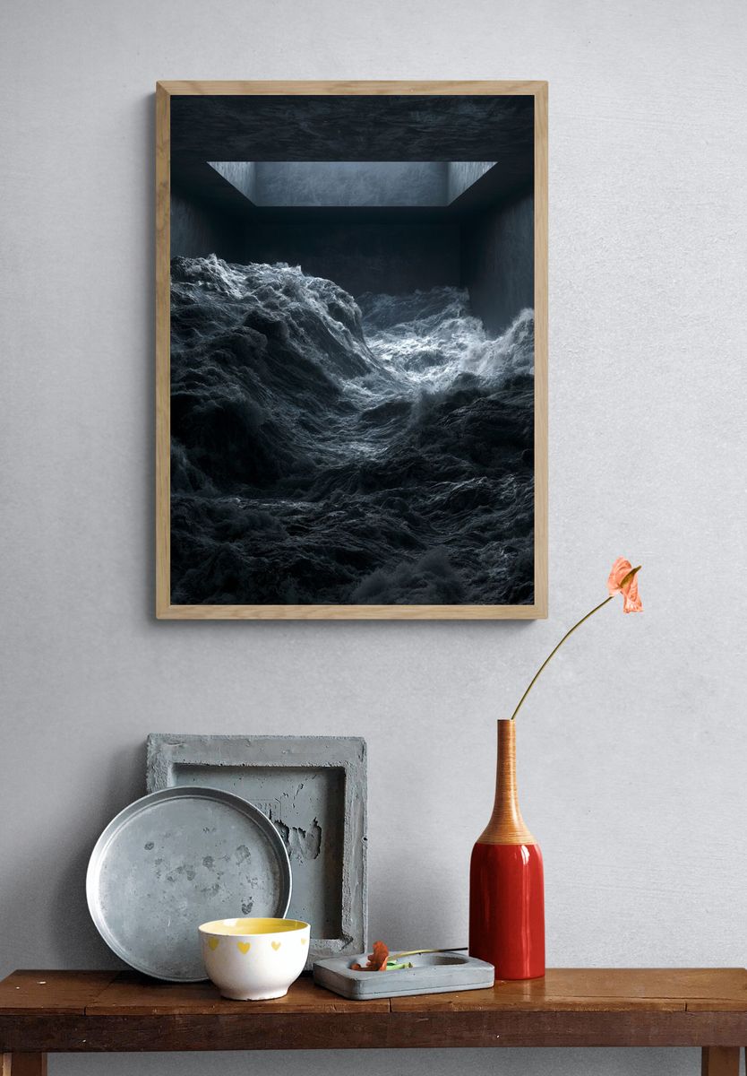 Stormy Ocean Chamber Poster. — room view 3