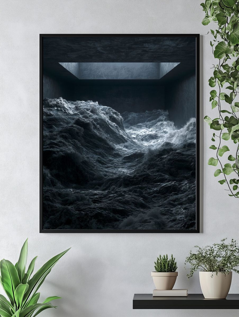 Stormy Ocean Chamber Poster. — room view 4