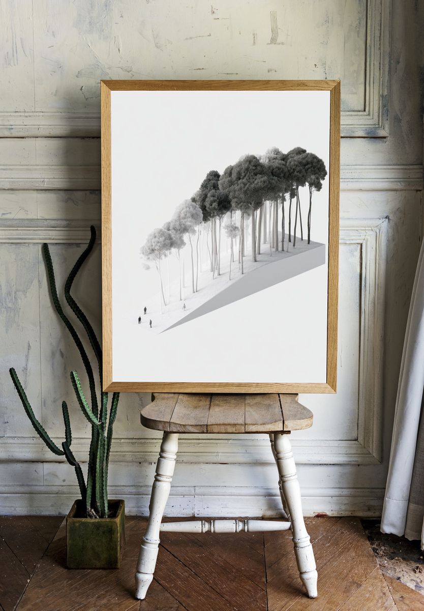 Minimalist Forest Landscape Poster. room preview