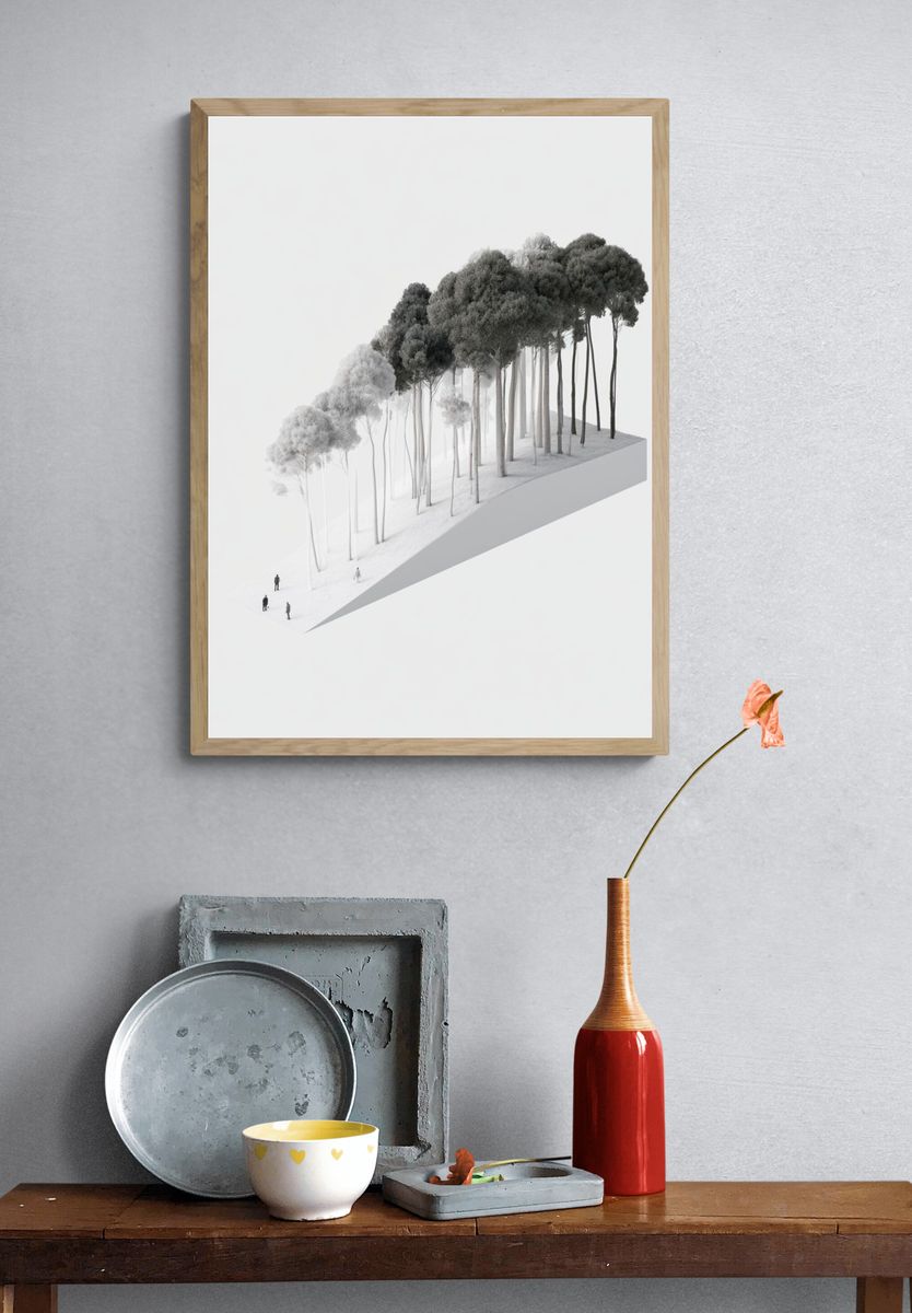 Minimalist Forest Landscape Poster. — room view 3