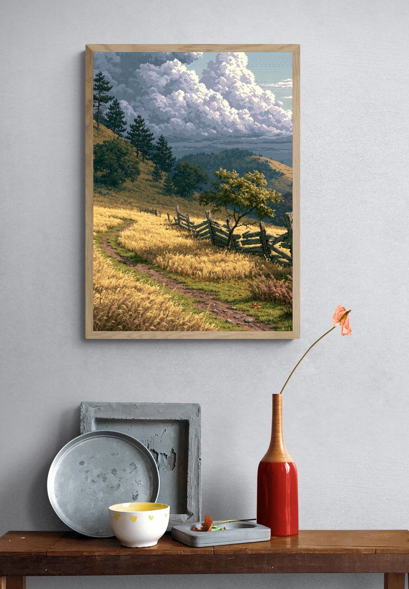 Golden Hills Landscape Print. — room view 3