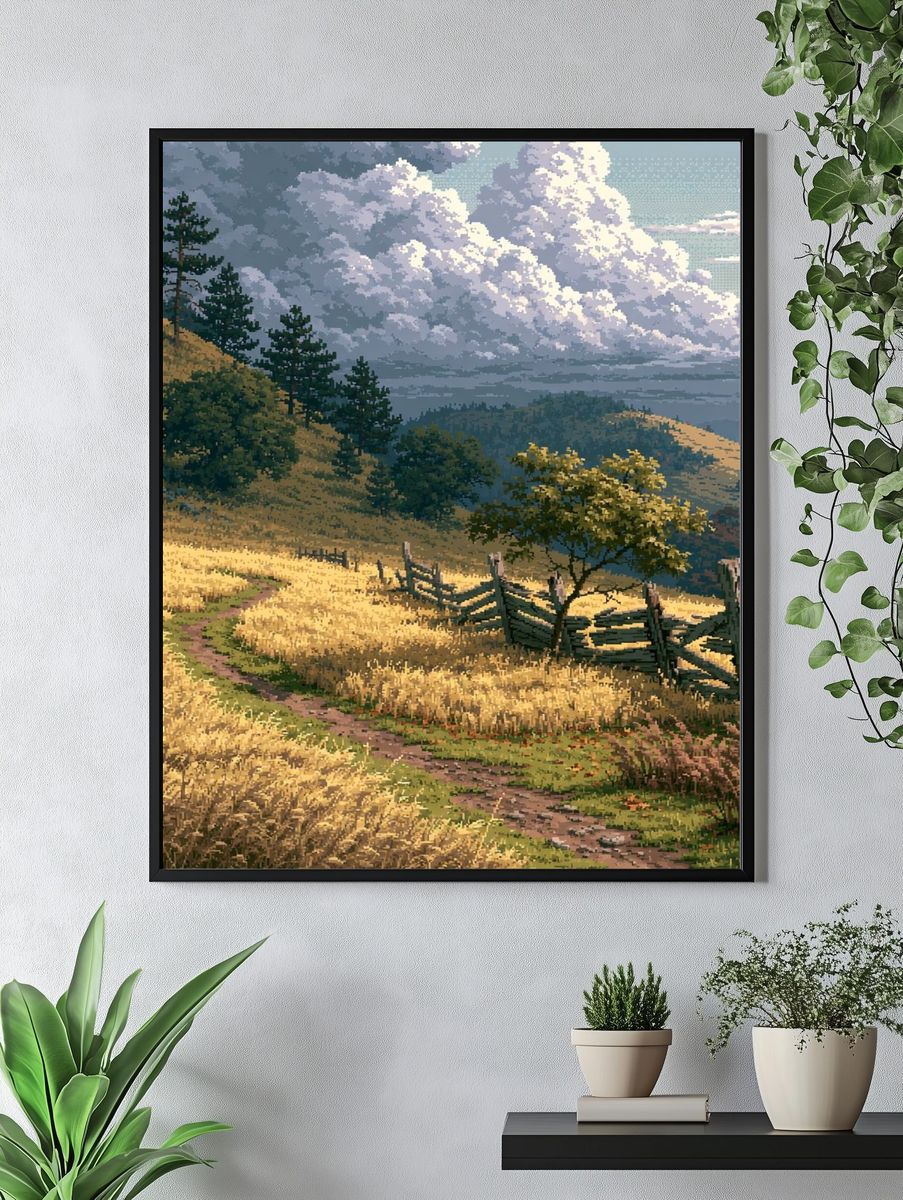 Golden Hills Landscape Print. — room view 4