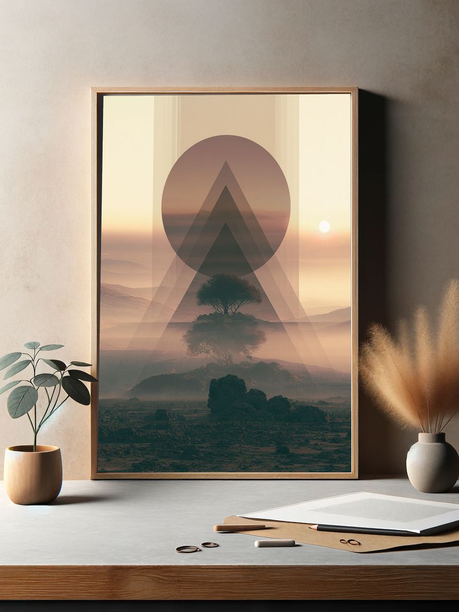 Surreal Desert Tree Print. — room view 2