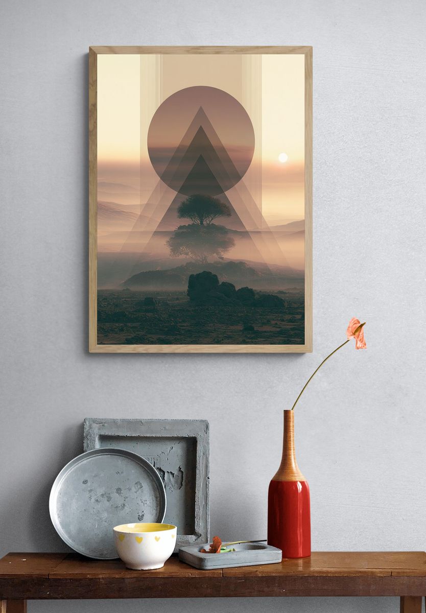 Surreal Desert Tree Print. — room view 3