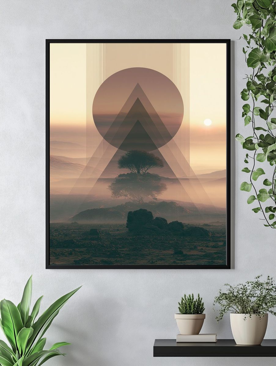 Surreal Desert Tree Print. — room view 4