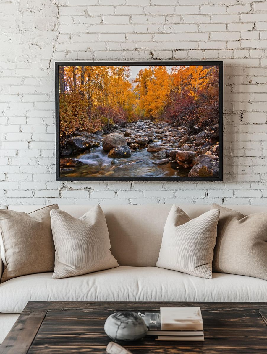 Autumn River Landscape Poster. room preview