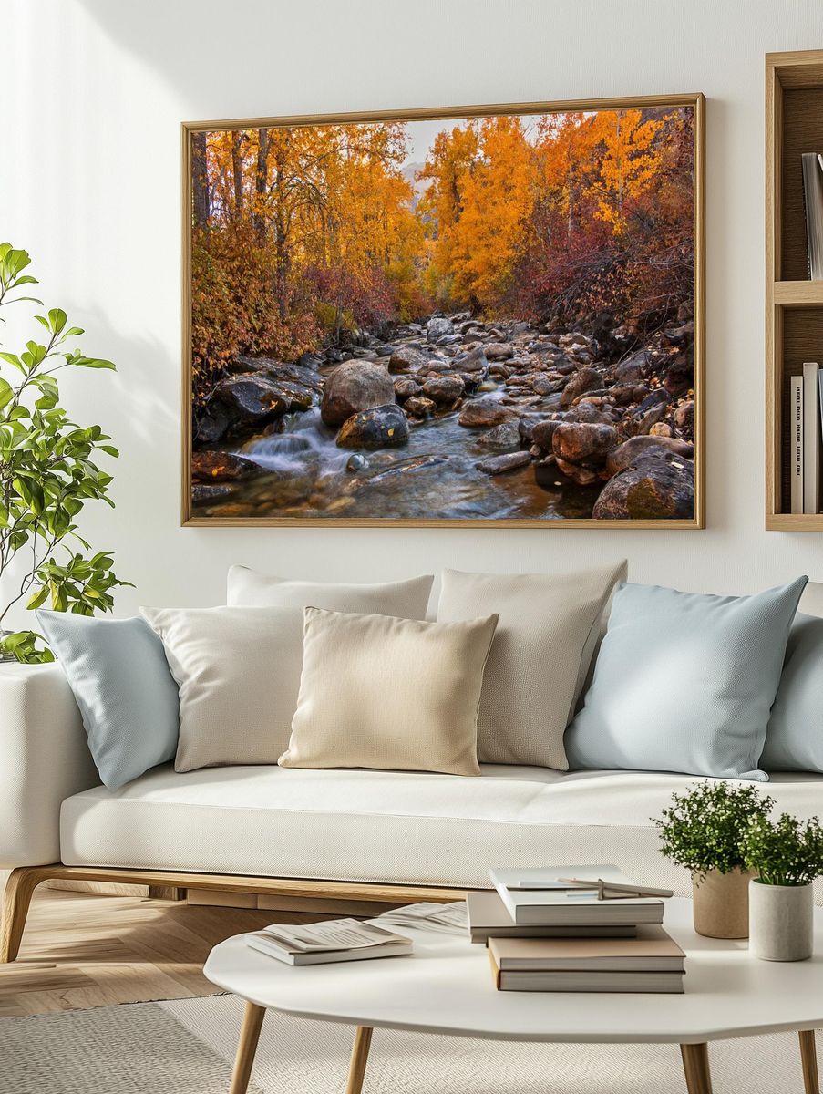 Autumn River Landscape Poster. — room view 2