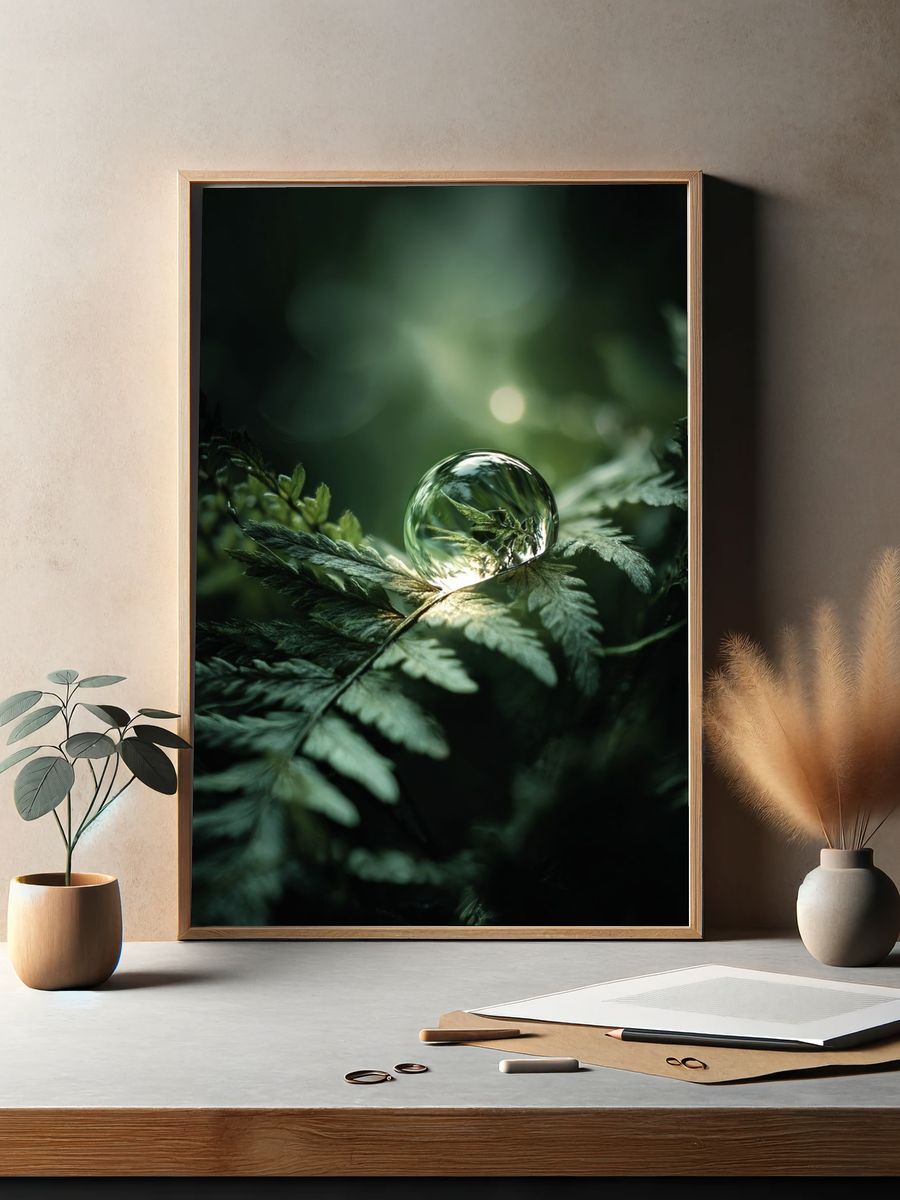 Fern Dewdrop Nature Print. — room view 2