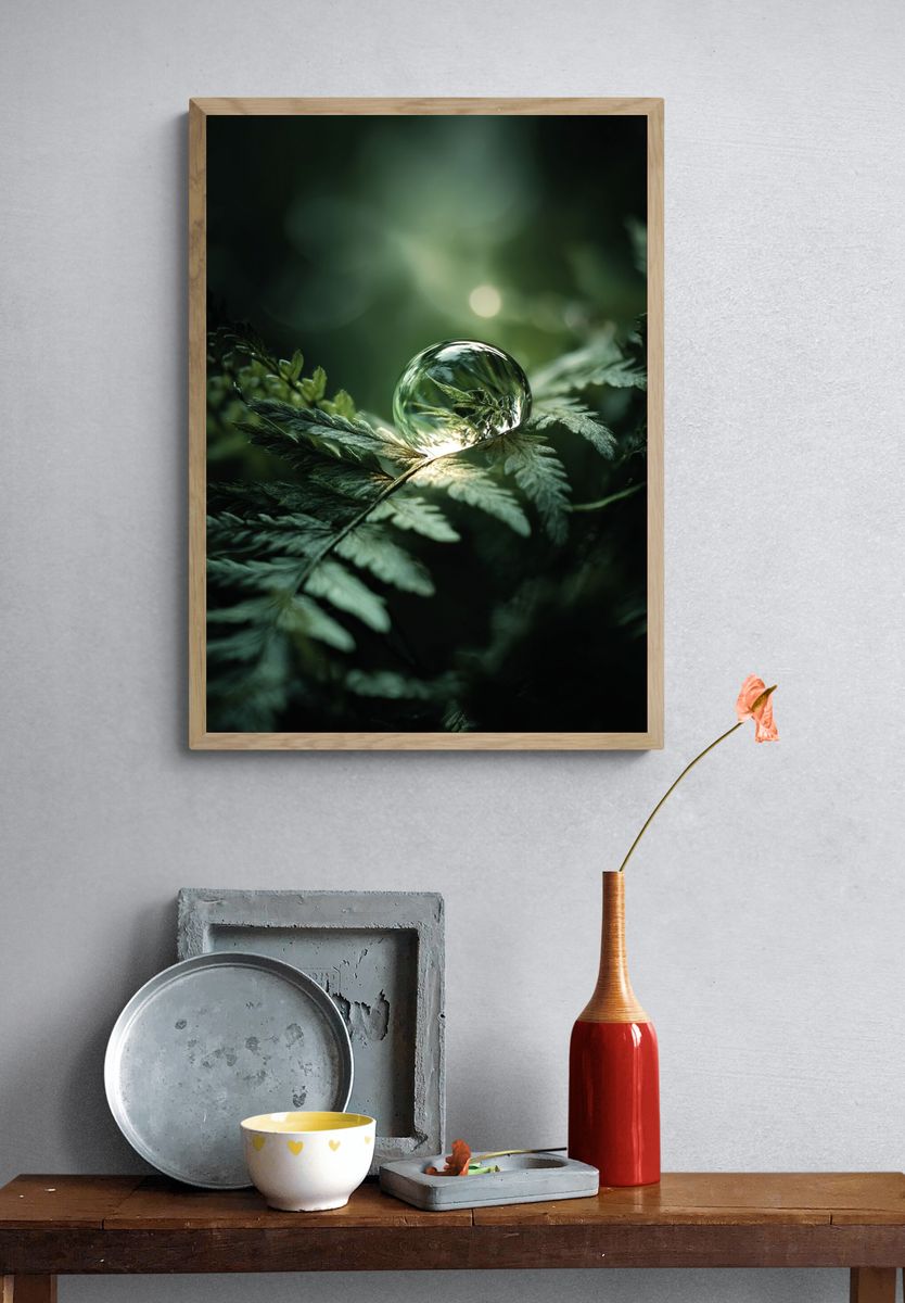 Fern Dewdrop Nature Print. — room view 3