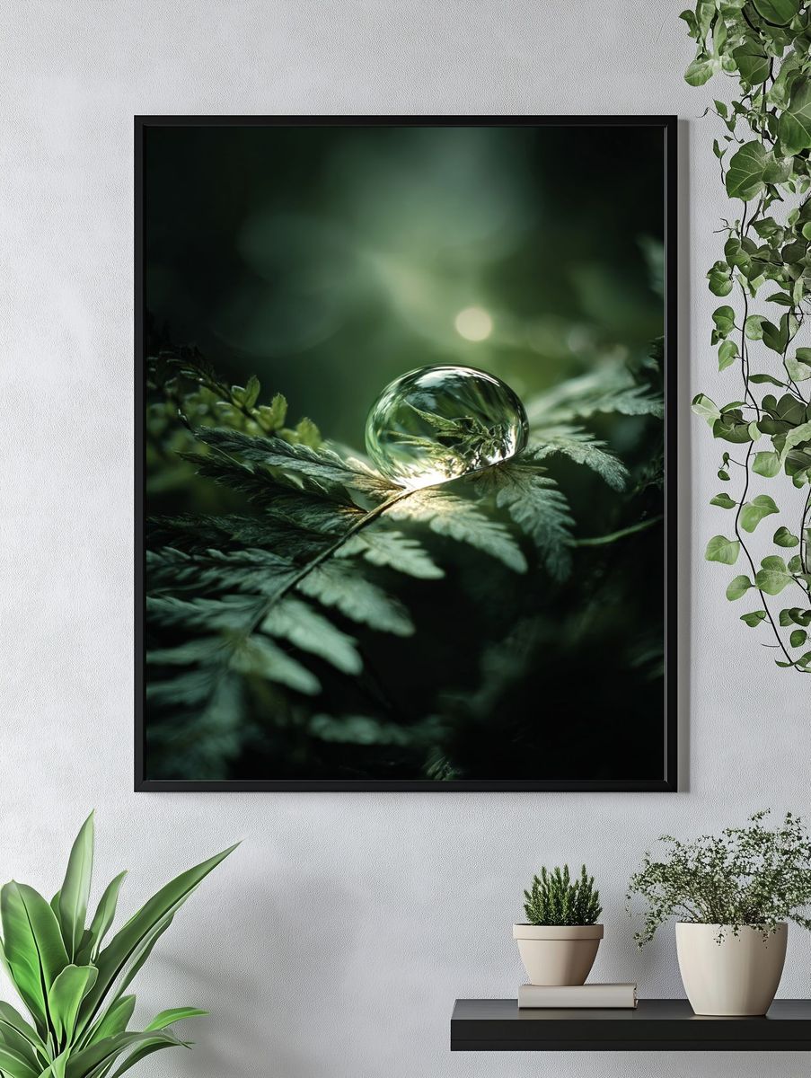 Fern Dewdrop Nature Print. — room view 4