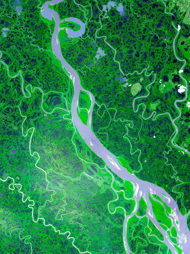 Aerial River Landscape Poster. poster — nature art