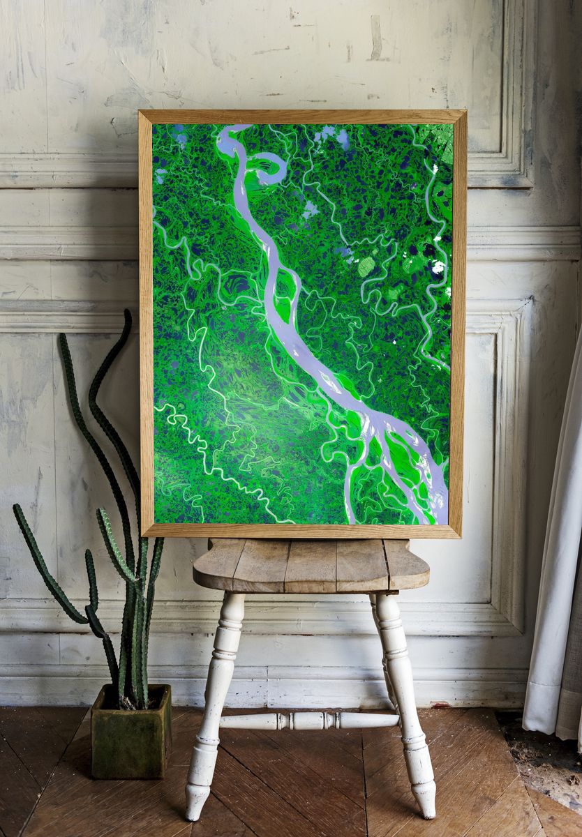 Aerial River Landscape Poster. — room view 1