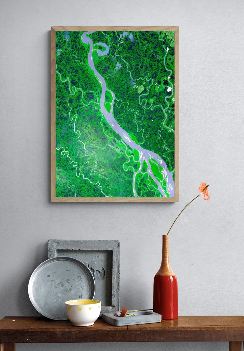 Aerial River Landscape Poster. — room view 3