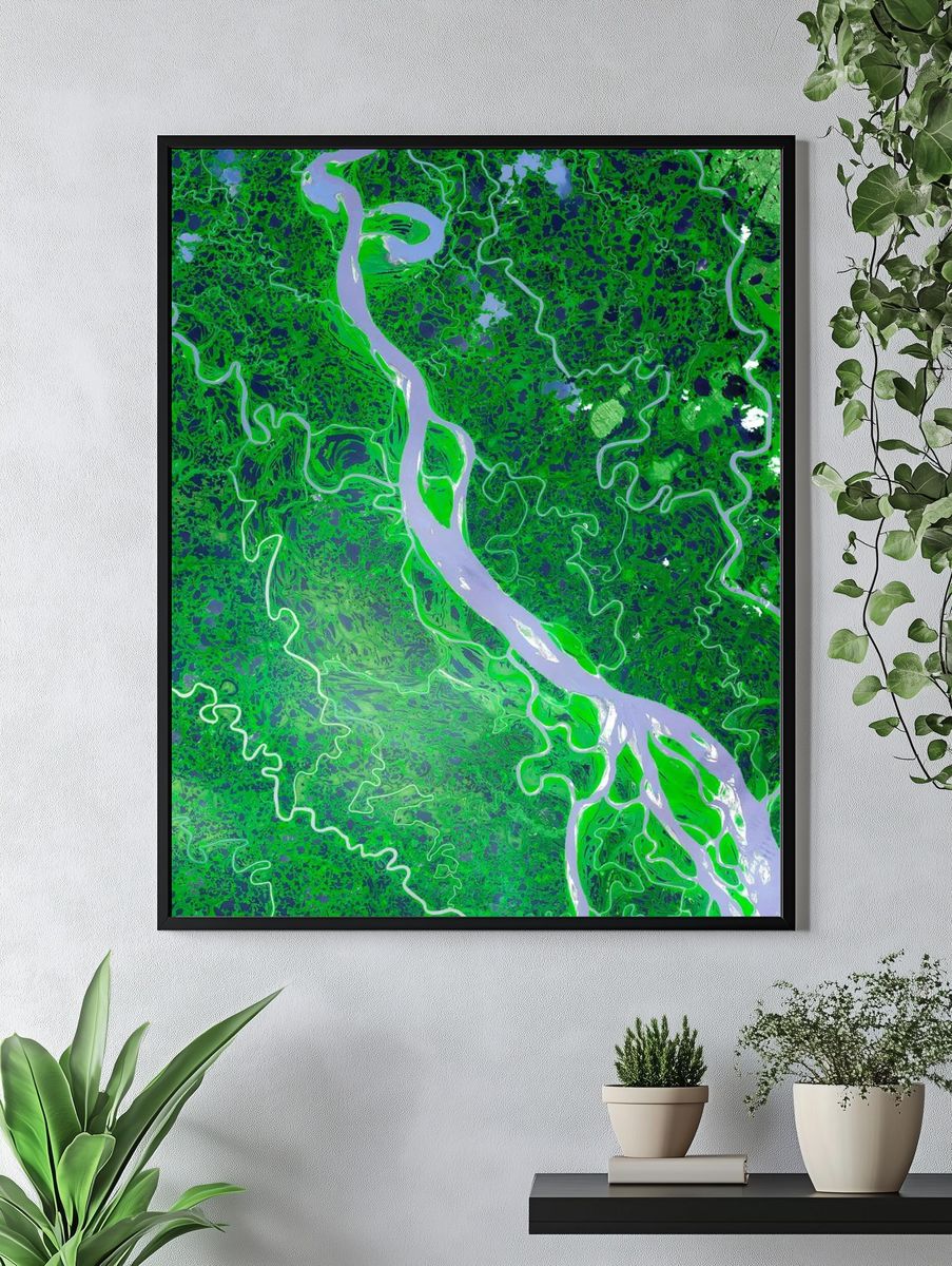 Aerial River Landscape Poster. — room view 4