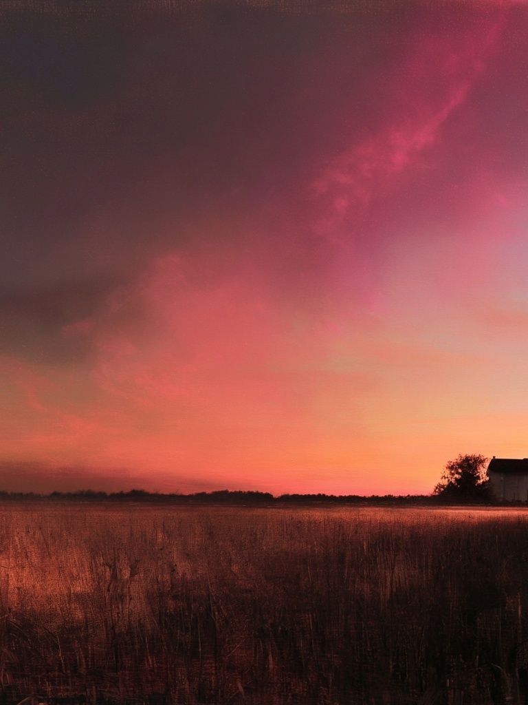 Sunset Field Landscape Print. poster detail