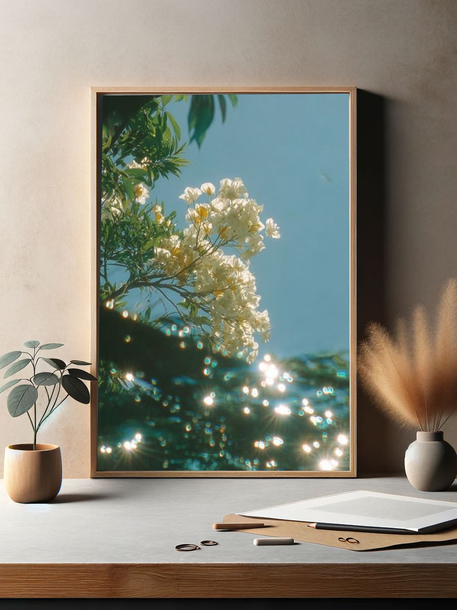 Sunlit Blossoms Nature Print. — room view 2
