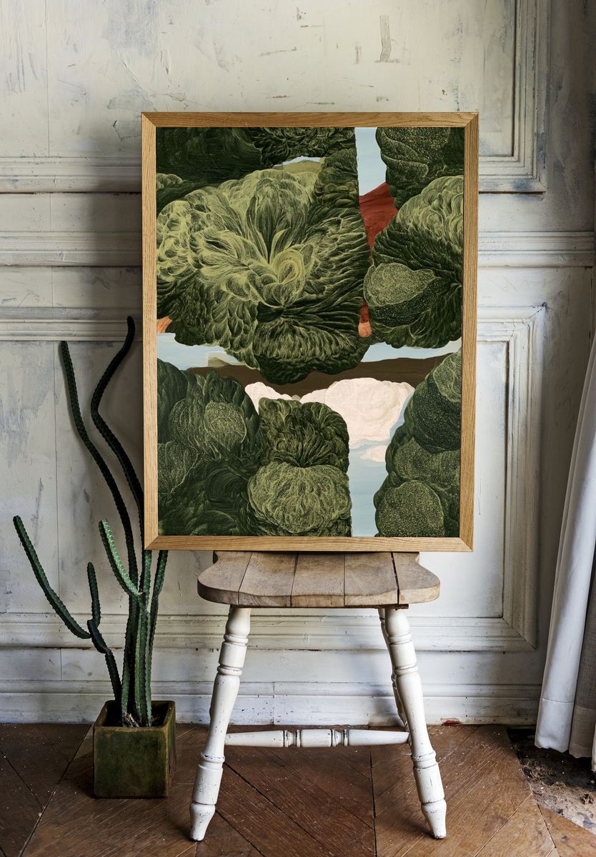 Forest Canopy Collage Poster. — room view 1