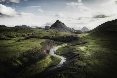 View volcanic region Icelandic Highlands
