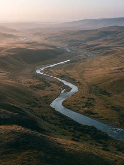 Winding River Valley Photography Poster.