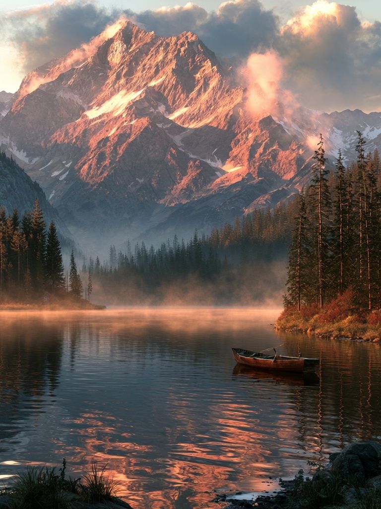 Alpine Lake Sunrise Photography Poster. poster — nature art