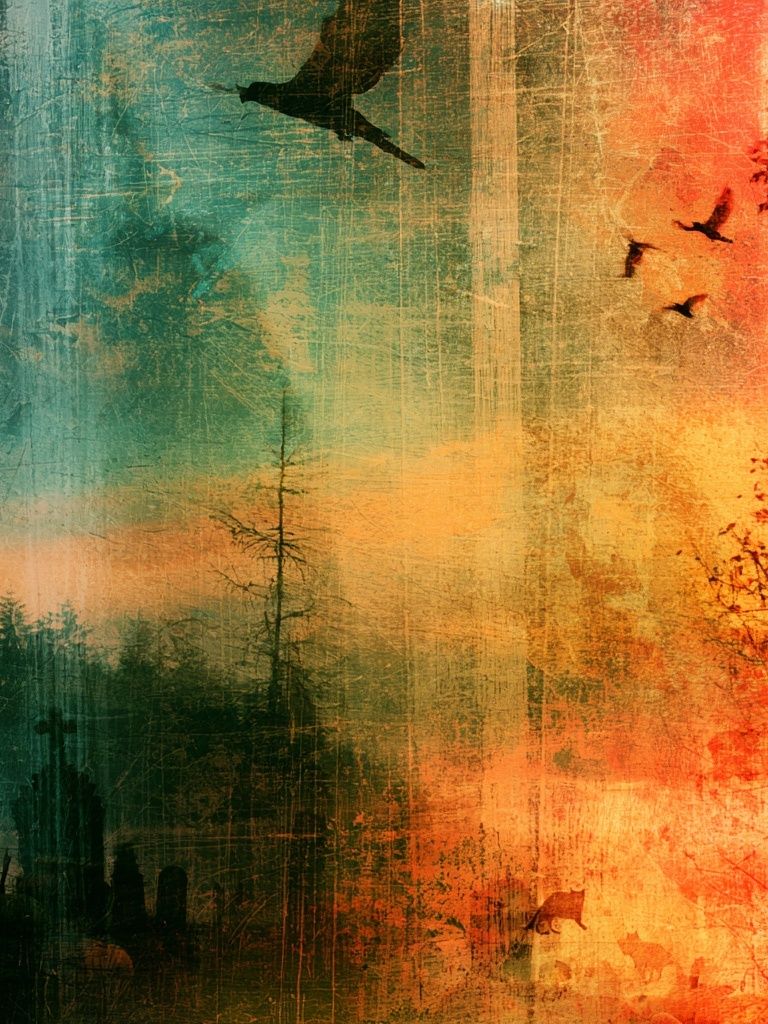 Autumn Forest Silhouettes Print. poster — nature art