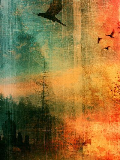 Autumn Forest Silhouettes Print.