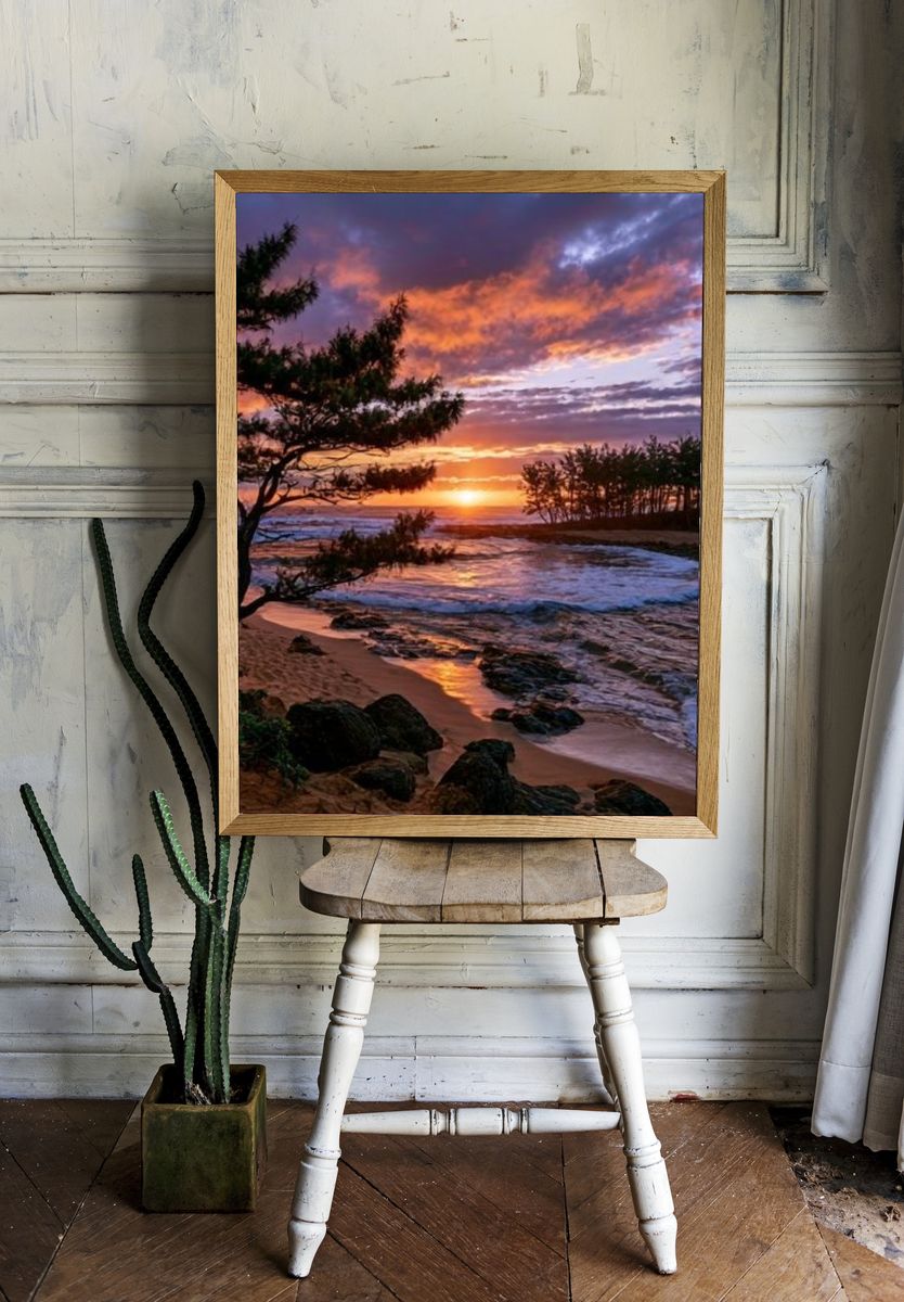 Sunset Beach Landscape Poster. room preview