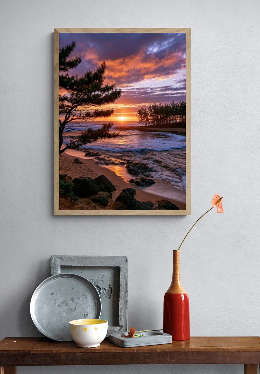 Sunset Beach Landscape Poster. — room view 3