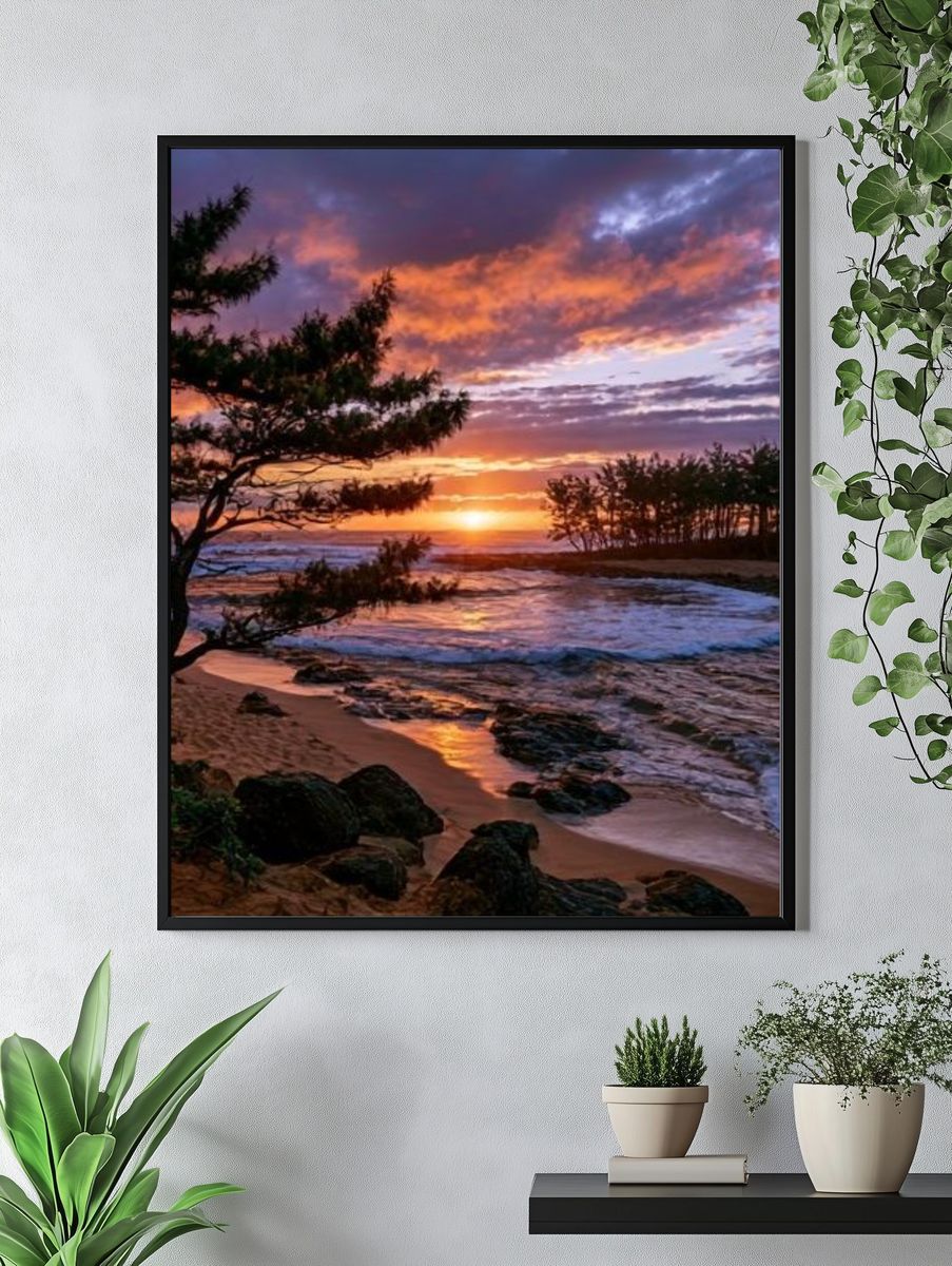 Sunset Beach Landscape Poster. — room view 4