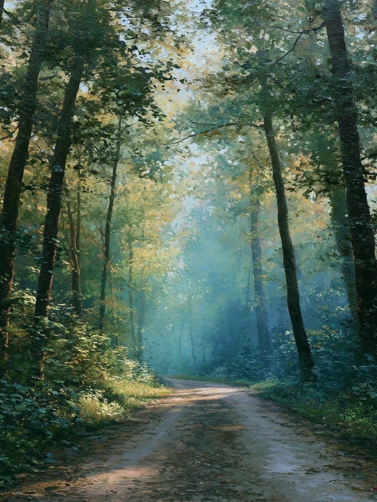 Misty Forest Path — Fine-Art Print. poster detail