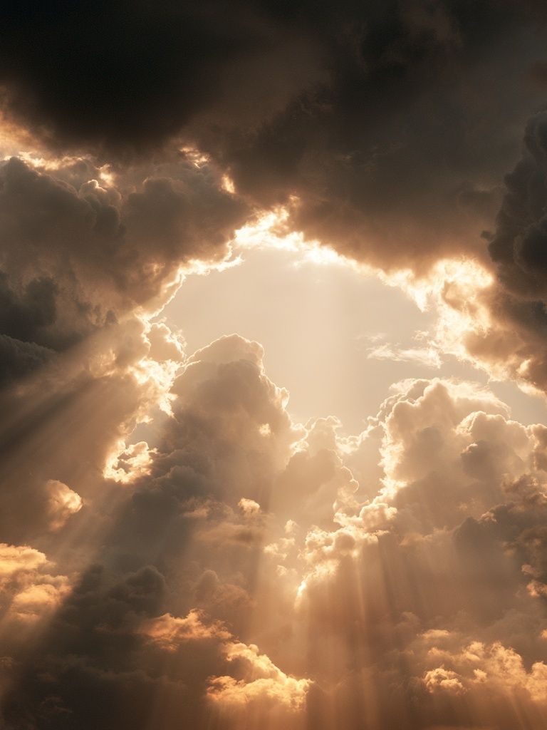 Golden Sun Rays Through Clouds Poster. poster — nature art