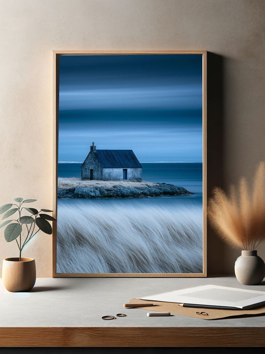Seaside Cottage at Dusk Print. — room view 2