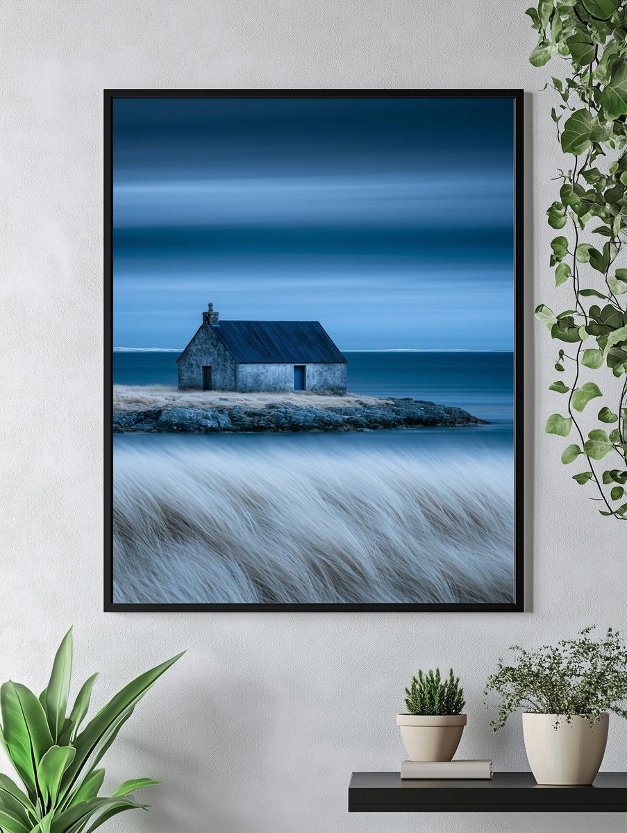 Seaside Cottage at Dusk Print. — room view 4