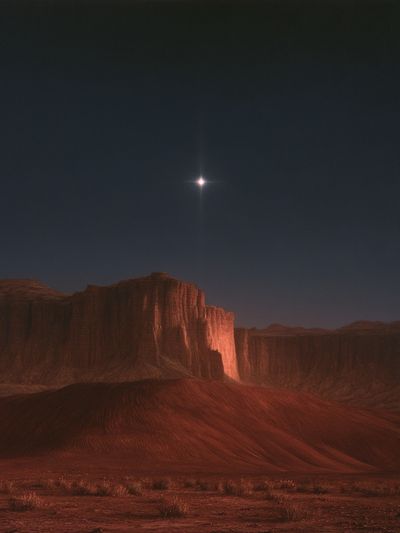 Desert Moonlit Mesa Print.