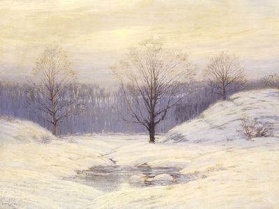 Morning Haze (1909), nature illustration.