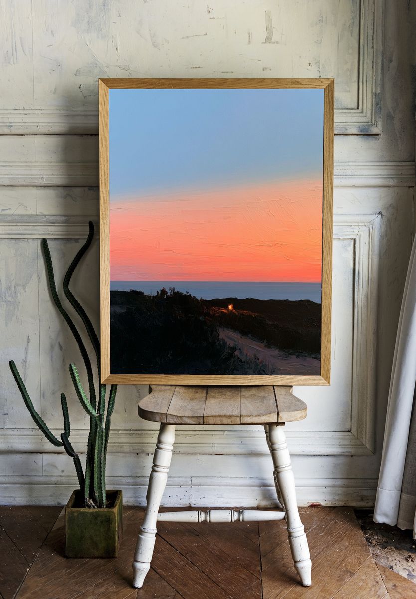 Coastal Sunset Landscape Print. — room view 1