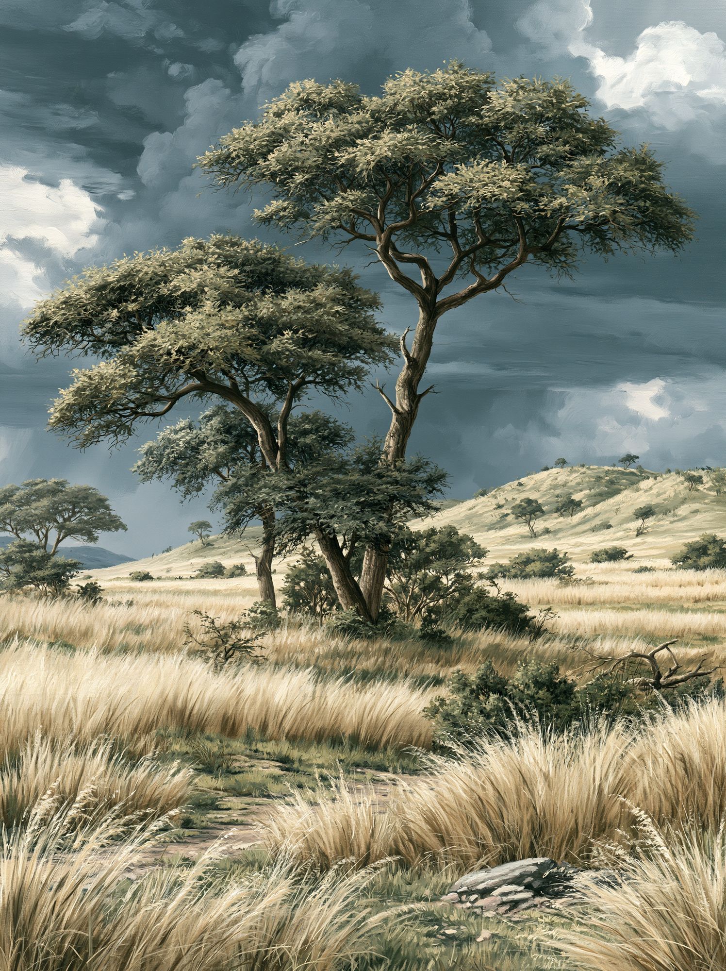 Savanna Acacia Landscape Print. poster — nature art