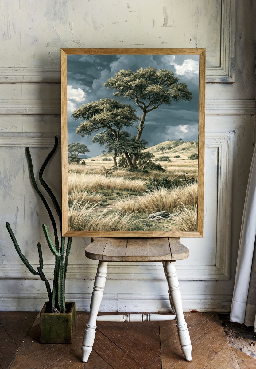 Savanna Acacia Landscape Print. — room view 1