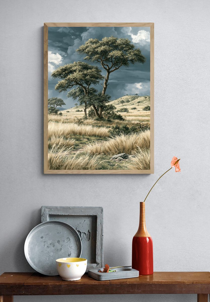 Savanna Acacia Landscape Print. — room view 3