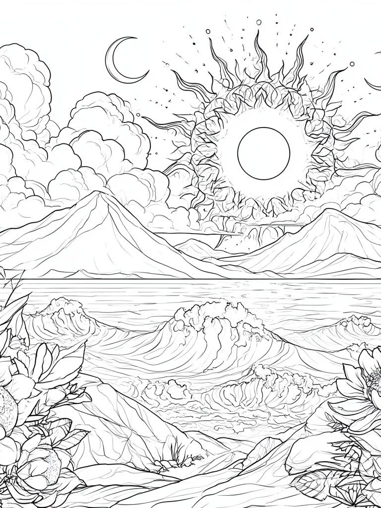 Celestial Mountain Bloom Poster. poster detail