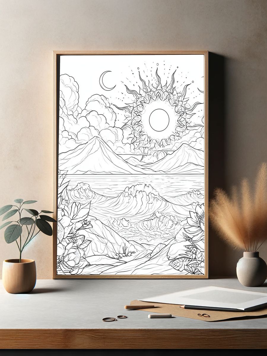 Celestial Mountain Bloom Poster. — room view 2