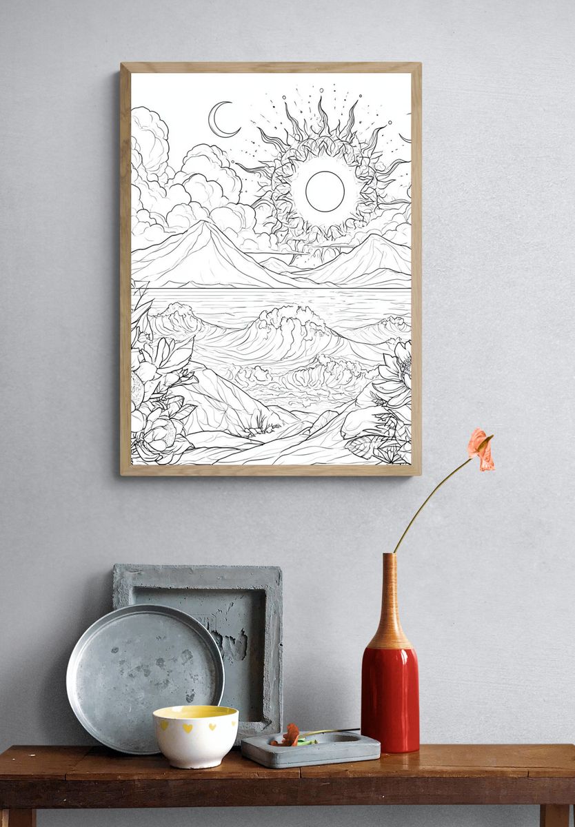 Celestial Mountain Bloom Poster. — room view 3