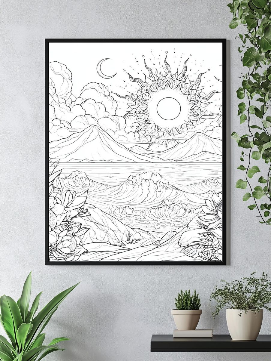 Celestial Mountain Bloom Poster. — room view 4
